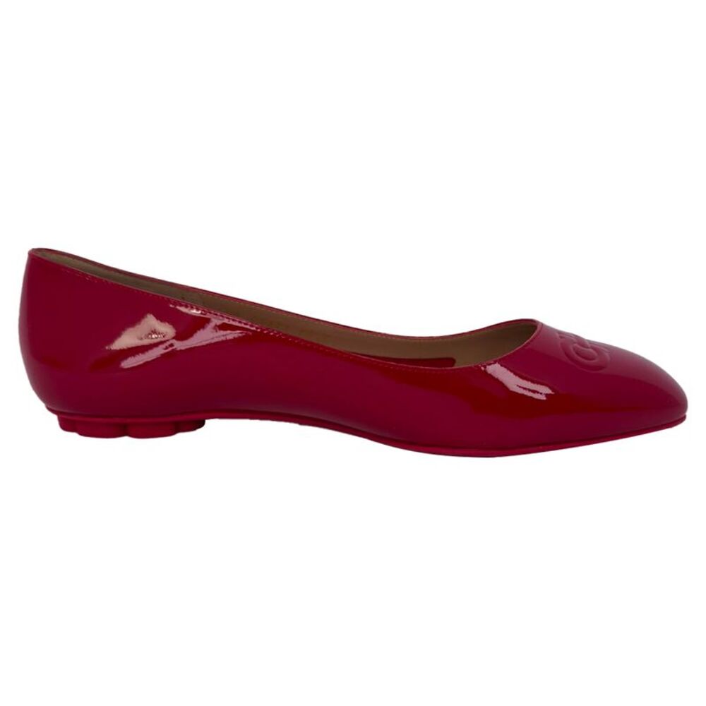 Salvatore Ferragamo Horsebit Ballet Flats in Burgundy Patent Leather